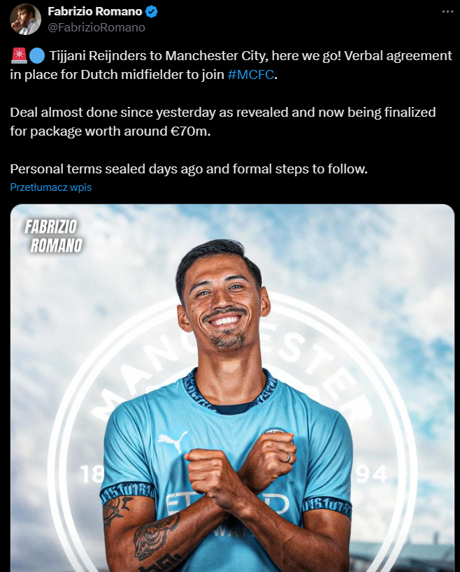 HERE WE GO! Manchester City KUPUJE POMOCNIKA ZA 70 MLN EURO!